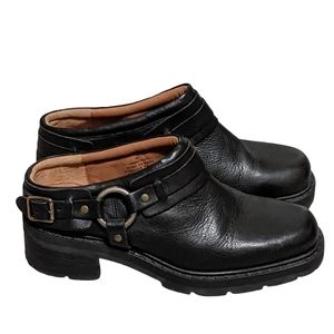 Free People black leather harness Marco Mule clog size 38